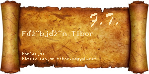 Fábján Tibor névjegykártya