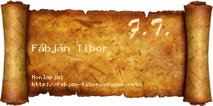 Fábján Tibor névjegykártya