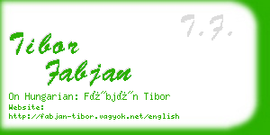 tibor fabjan business card